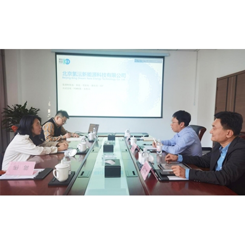 公司總經(jīng)理呂大偉、總經(jīng)理助理王志勇赴東旭集團(tuán)氫能融合產(chǎn)業(yè)園，與投資中心總經(jīng)理張茜、北京氫沄新能源科技公司理事趙珩接洽，建立合作意向